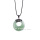 Moda mujer moneda verde aventurina colgante collar suéter cadena joyería